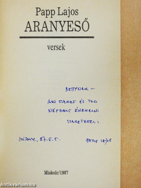 Aranyeső (dedikált példány)