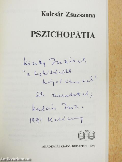 Pszichopátia (dedikált példány)