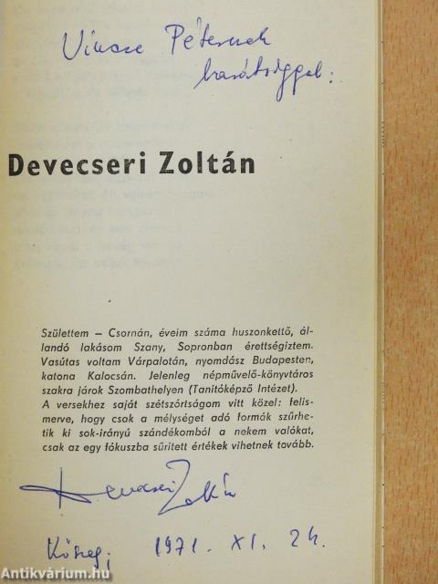 Sor (kétszeresen dedikált példány)