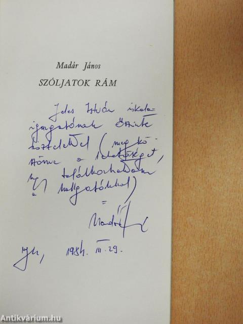 Szóljatok rám (dedikált példány)