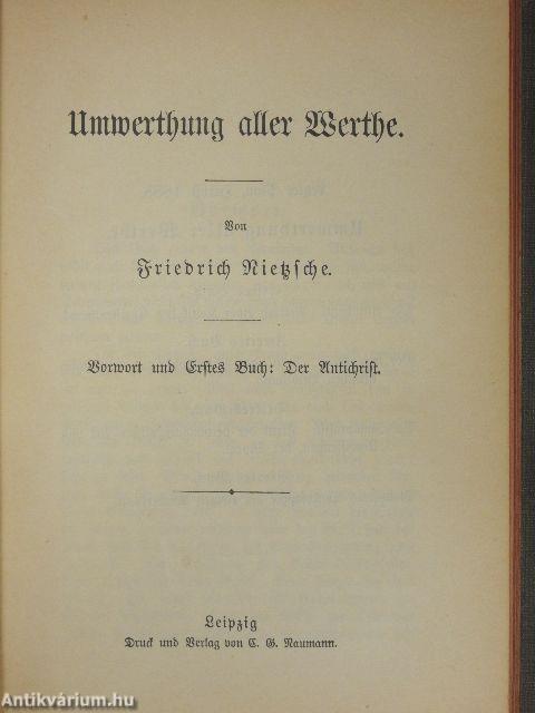 Der Fall Wagner/Götzen-Dämmerung/Nietzsche contra Wagner/Umwerthung aller Werthe/Dichtungen (gótbetűs)
