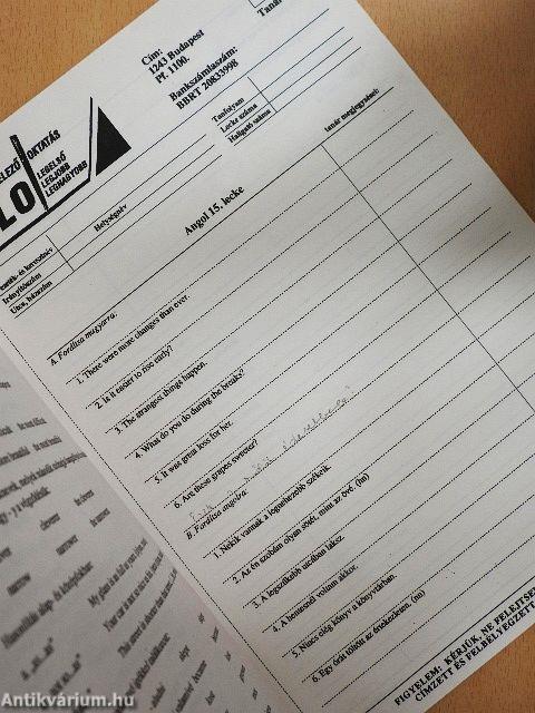 Angol nyelv kezdőknek 15-16. lecke