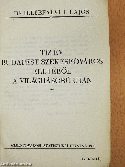 Tíz év Budapest székesfőváros életéből a világháború után