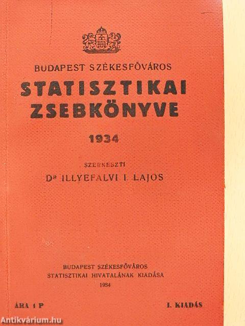 Budapest Székesfőváros Statisztikai Zsebkönyve 1934.
