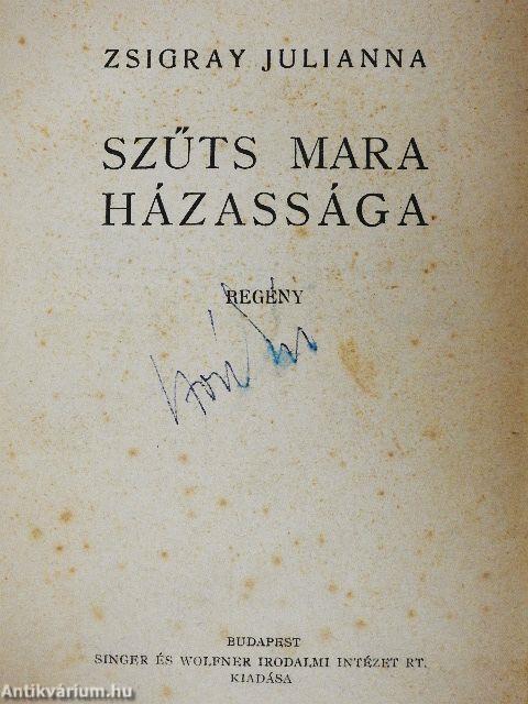 Szűts Mara házassága