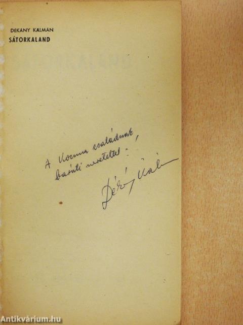 Sátorkaland (dedikált példány)