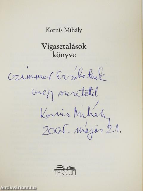 Vigasztalások könyve (dedikált példány)