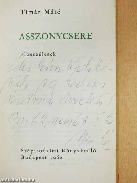 Asszonycsere (dedikált példány)