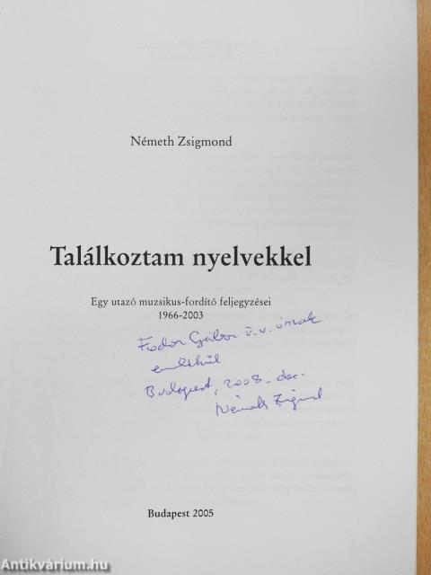 Találkoztam nyelvekkel (dedikált példány)