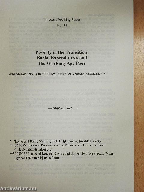 Poverty in the Transition: Social Expenditures and the Working-Age Poor
