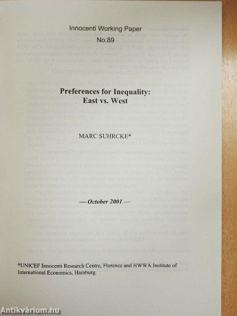 Preferences for Inequality: East vs. West