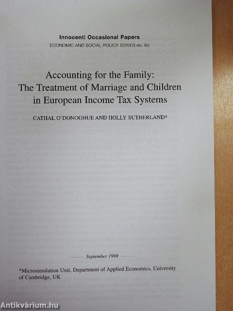 Accounting for the Family: The Treatment of Marriage and Children in European Income Tax Systems