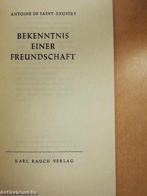 Bekenntnis einer Freundschaft