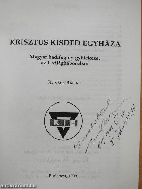 Krisztus kisded egyháza (dedikált példány)