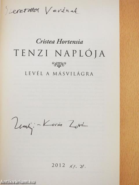 Tenzi naplója (dedikált példány)