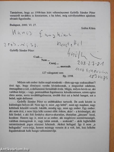 Csak... Nem... Csenj... Morzsák (dedikált példány)