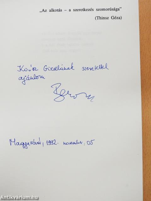 Elszorult lélekkel (dedikált példány)