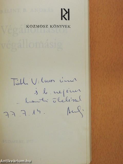 Végállomástól végállomásig (dedikált példány)