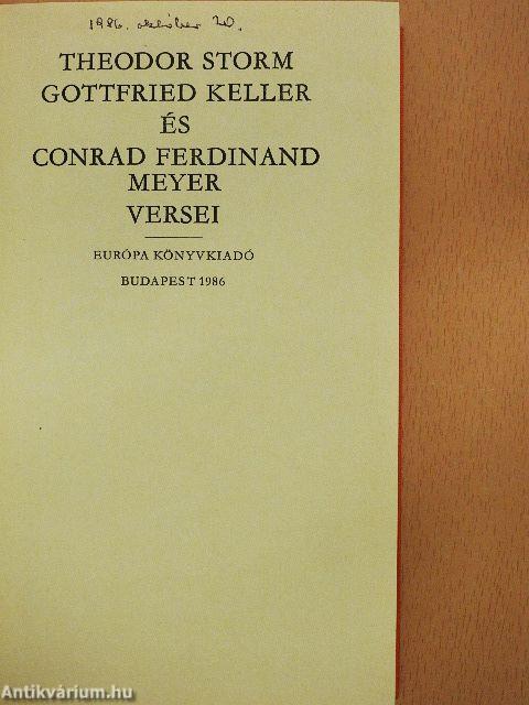 Theodor Storm, Gottfried Keller és Conrad Ferdinand Meyer versei