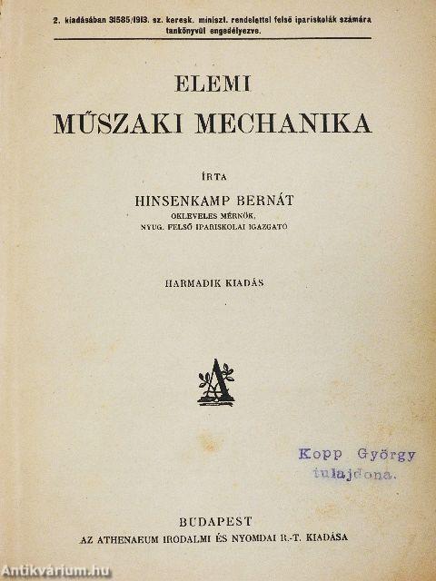 Elemi műszaki mechanika