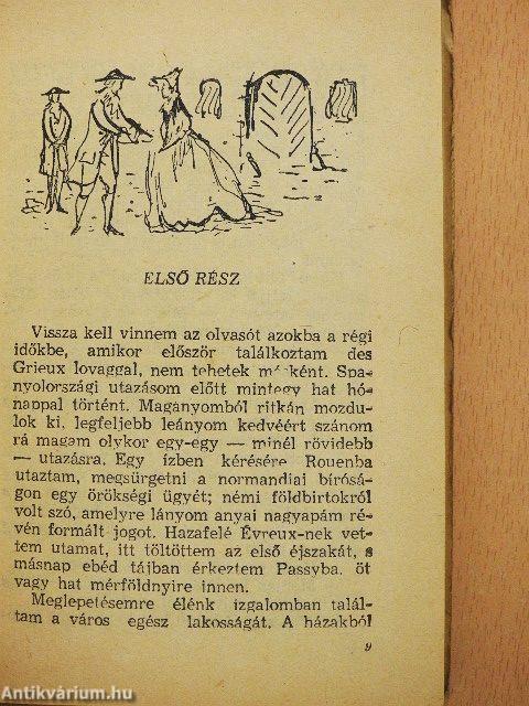 Manon Lescaut és Des Grieux lovag története