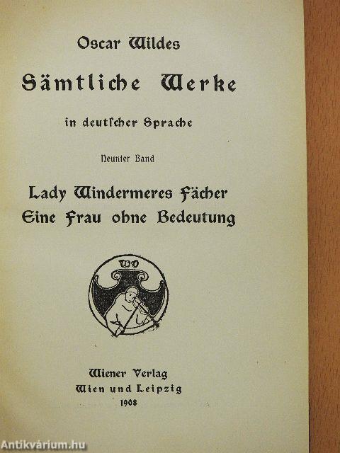 Oscar Wildes Sämtliche Werke in deutscher Sprache 9. (gótbetűs)