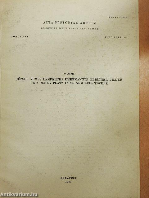József Nemes Lampérths Unbekannte Berliner Bilder und Deren Platz in Seinem Lebenswerk