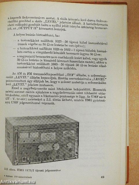 Színes tv-készülékek mérése és beállítása