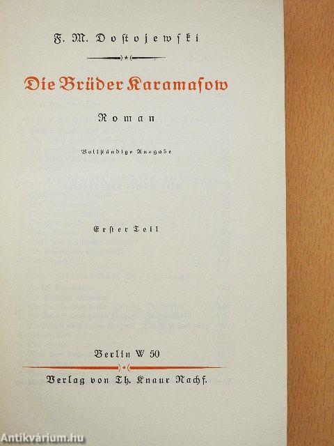 Die Brüder Karamasow I-II. (gótbetűs)