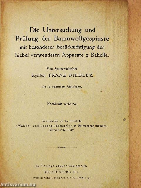 Die Untersuchung und Prüfung der Baumwollgespinste