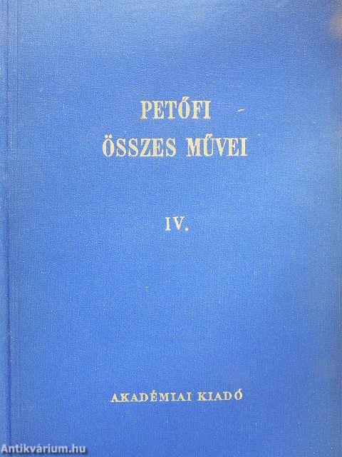 Petőfi Sándor összes művei IV.