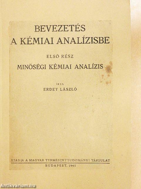 Bevezetés a kémiai analízisbe I.