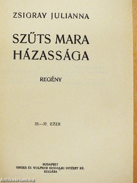 Szűts Mara házassága