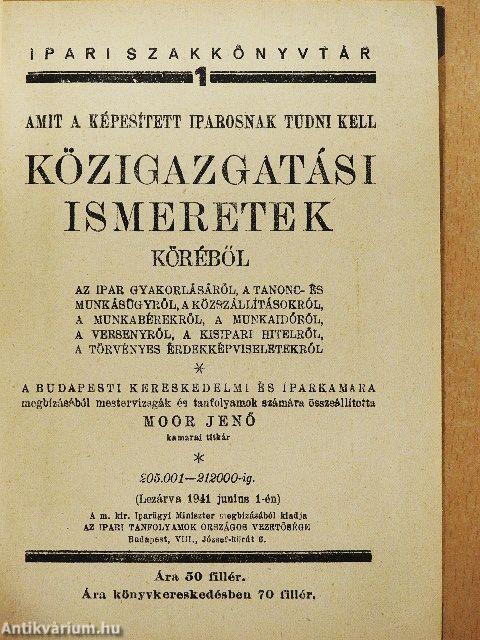 Amit a képesített iparosnak tudni kell közigazgatási ismeretek köréből