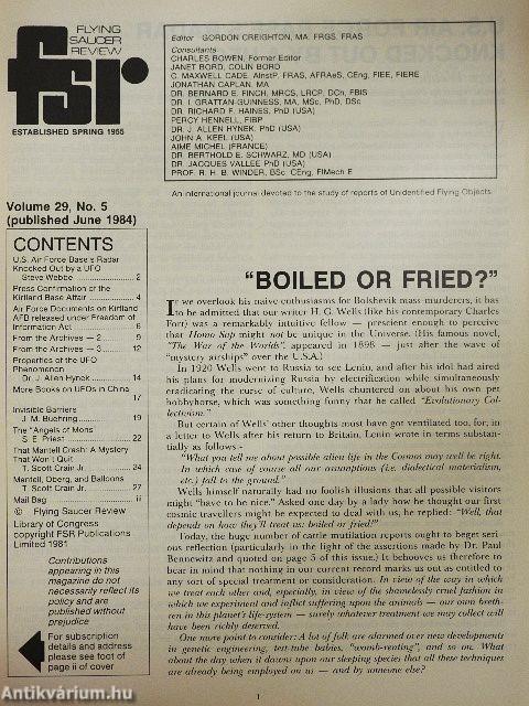 Flying Saucer Review June 1984