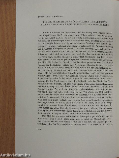 Die Problematik der Bürgerlichen Gesellschaft in der Hegelschen Ästhetik und bei den Romantikern