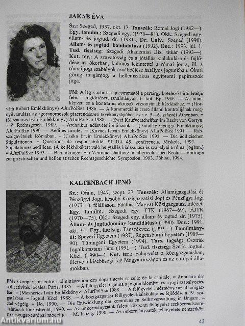 Szegedi Egyetemi Almanach I.