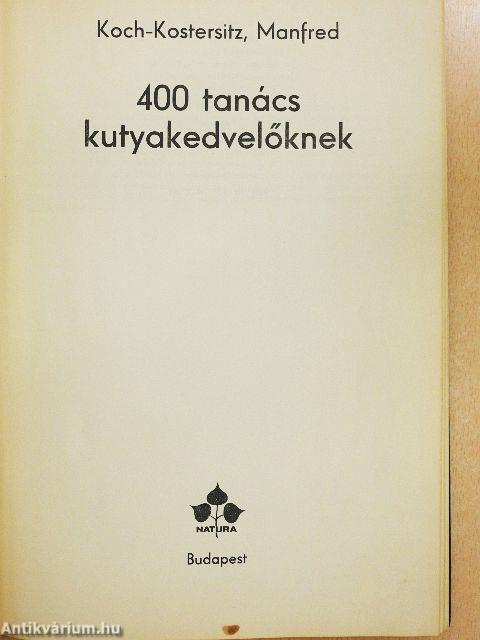 400 tanács kutyakedvelőknek