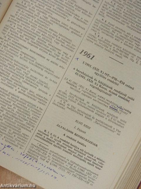 Hatályos miniszteri rendeletek 1945-1963 II.