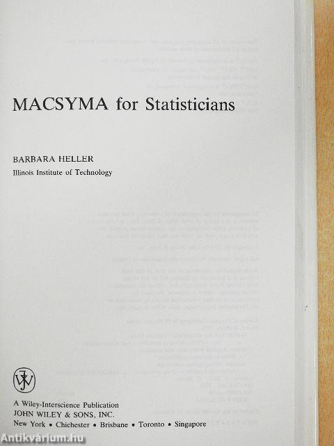 MACSYMA for Statisticians