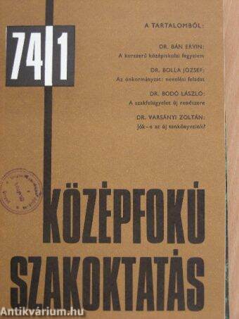 Középfokú Szakoktatás 1974. január-december