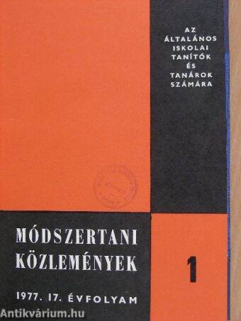 Módszertani Közlemények 1977. január-december