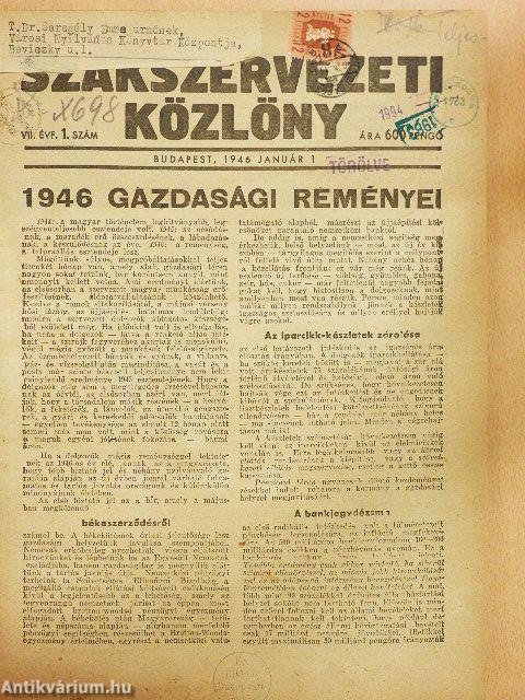 Szakszervezeti Közlöny 1946. január-december