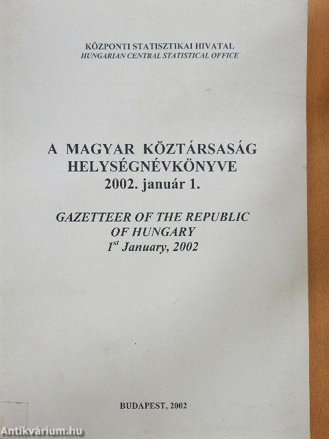 A Magyar Köztársaság helységnévkönyve 2002. január 1.