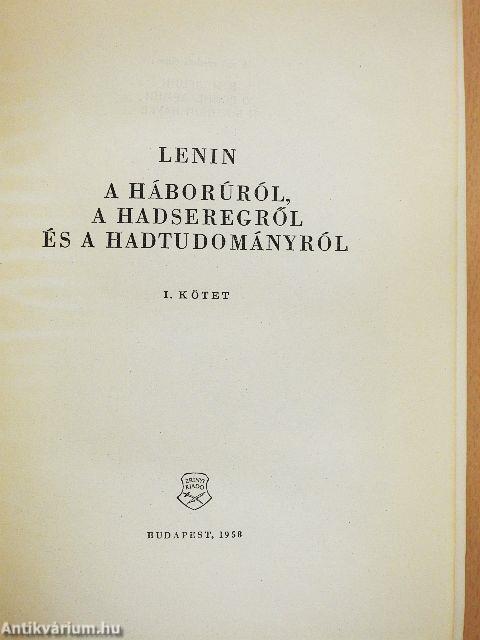 A háborúról, a hadseregről és a hadtudományról I.