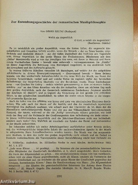 Zur Entstehungsgeschichte der romantischen Musikphilosophie