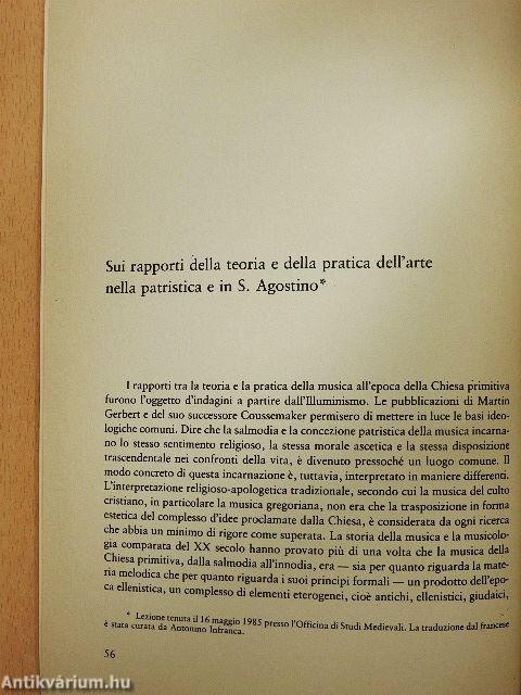 Sui rapporti della teoria e della pratica dell'arte nella patristica e in S. Agostino