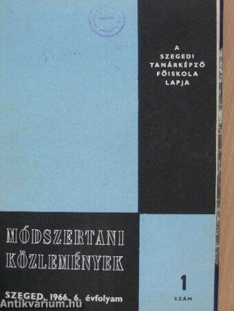 Módszertani közlemények 1966/1-5.