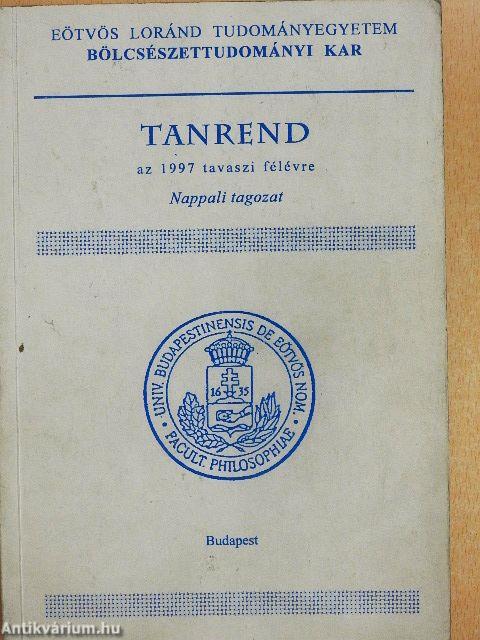 Tanrend az 1997. tavaszi félévre