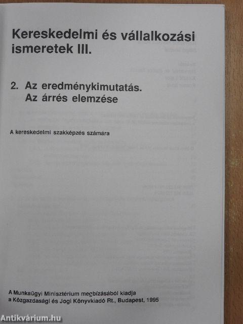 Kereskedelmi és vállalkozási ismeretek III/2.